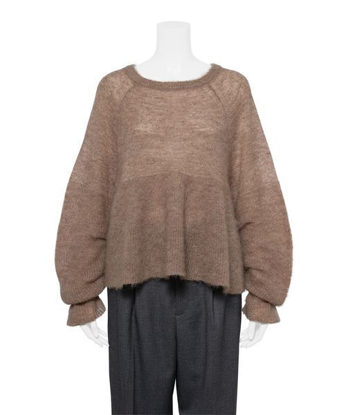 Mila Owen(ミラオーウェン)の「モヘア混タックスリーブペプラムニットプルオーバー(ニット/セーター・レディース・イエロー/モカ/アイボリー・0/1)」の4枚目の写真