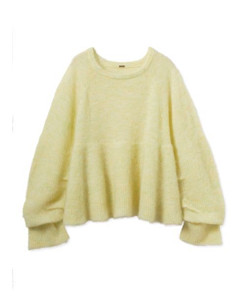 Mila Owen(ミラオーウェン)の「モヘア混タックスリーブペプラムニットプルオーバー(ニット/セーター・レディース・イエロー/モカ/アイボリー・0/1)」の14枚目の写真