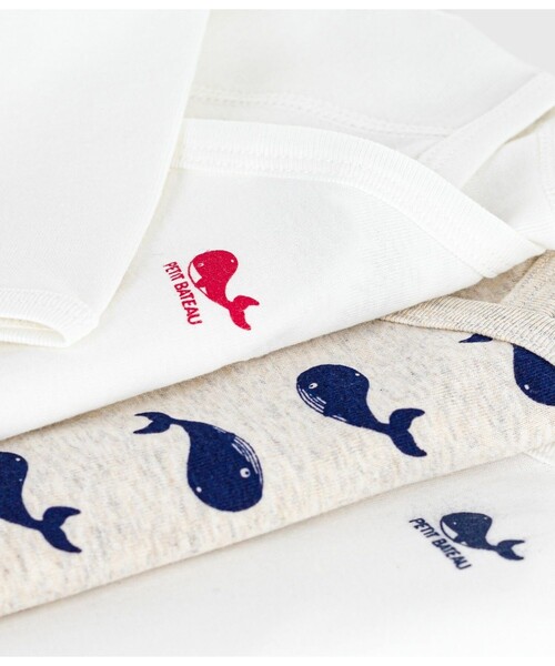 PETIT BATEAU（プチバトー）の「長袖あわせボディ３枚組（肌着・キッズ・その他1・NewBorn/3MONTH/6MONTH/12MONTH）」の3枚目の写真