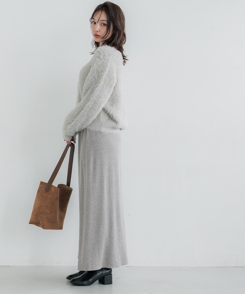 coca(coca)(コカ)の「とろみリブニットスカート(スカート・レディース・グレー/ブラック・S/L/M)」の20枚目の写真