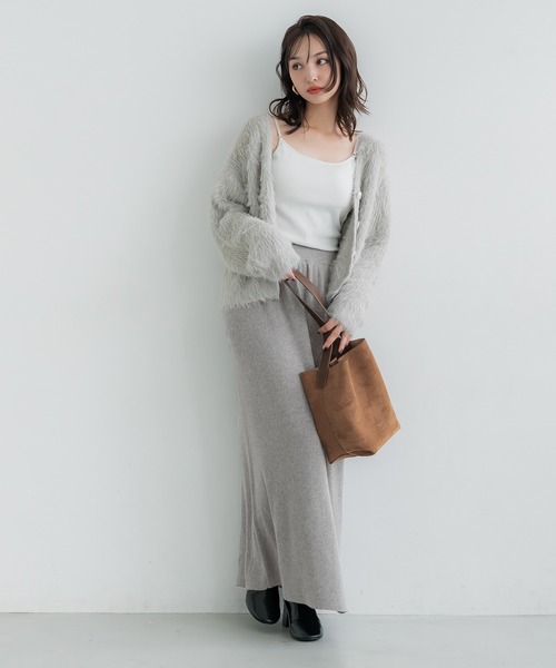 coca(coca)(コカ)の「とろみリブニットスカート(スカート・レディース・グレー/ブラック・S/L/M)」の17枚目の写真