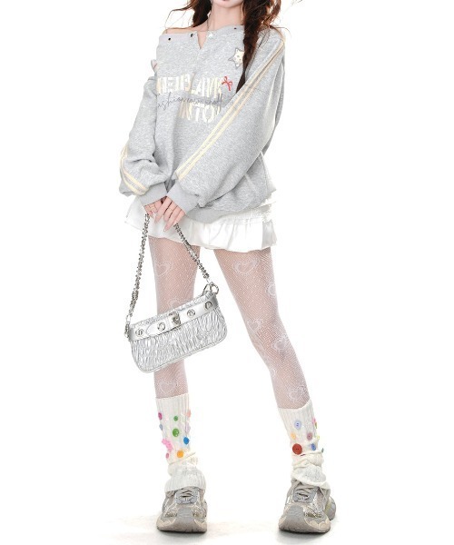GEMEDA(ジェメダ)の「スナップボタン付きロゴスウェット(Tシャツ/カットソー・レディース・グレー/ネイビー/ピンク・M)」の5枚目の写真
