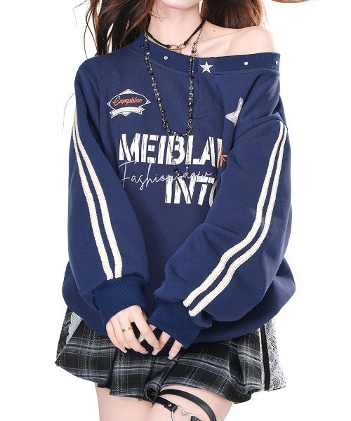GEMEDA(ジェメダ)の「スナップボタン付きロゴスウェット(Tシャツ/カットソー・レディース・グレー/ネイビー/ピンク・M)」の21枚目の写真