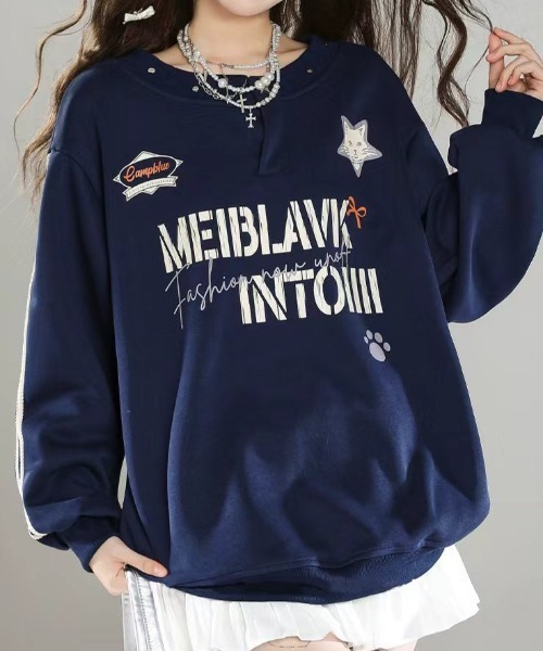 GEMEDA(ジェメダ)の「スナップボタン付きロゴスウェット(Tシャツ/カットソー・レディース・グレー/ネイビー/ピンク・M)」の17枚目の写真