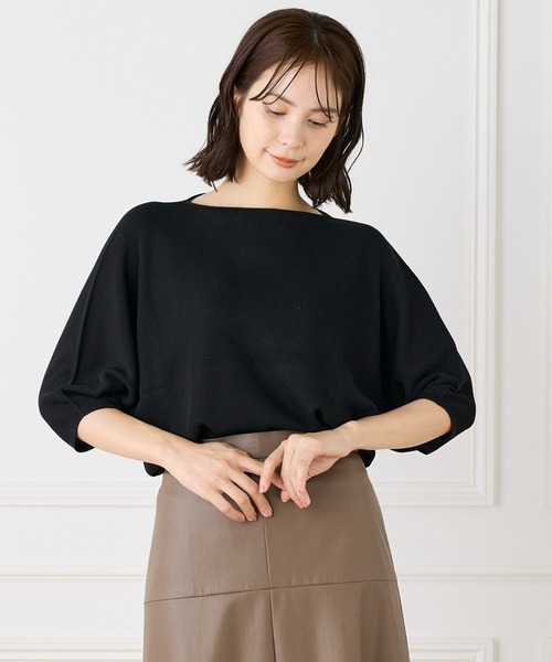 INED(イネド)の「ドルマンスリーブニット《Cuoo》(ニット/セーター・レディース・グレー/ブラック/カーキ/イエロー・9号)」の15枚目の写真