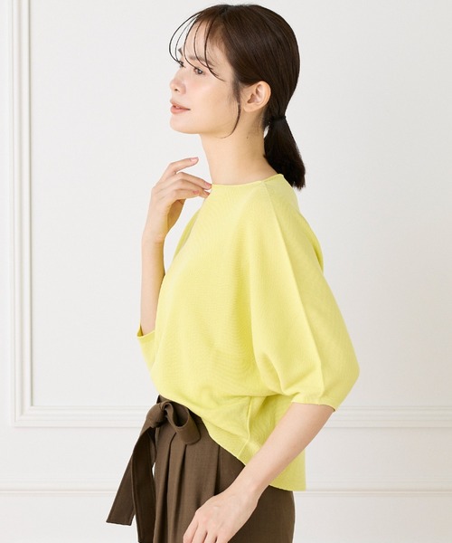 INED(イネド)の「ドルマンスリーブニット《Cuoo》(ニット/セーター・レディース・グレー/ブラック/カーキ/イエロー・9号)」の6枚目の写真