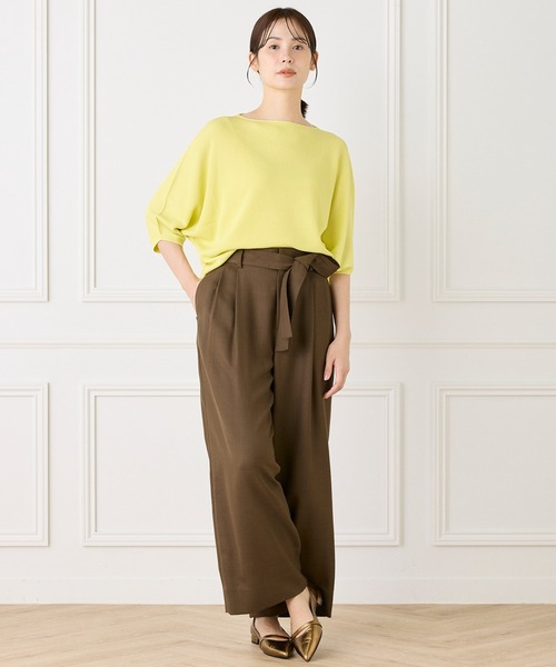 INED(イネド)の「ドルマンスリーブニット《Cuoo》(ニット/セーター・レディース・グレー/ブラック/カーキ/イエロー・9号)」の18枚目の写真