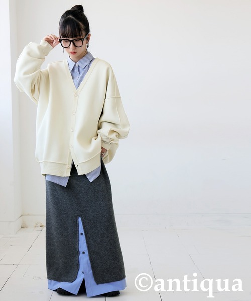 antiqua（アンティカ）の「スポンジニットカーディガン（ニット/セーター・レディース・ブルー/ブラック/ホワイト系その他/パープル系その他/レッド・ONESIZE）」の6枚目の写真