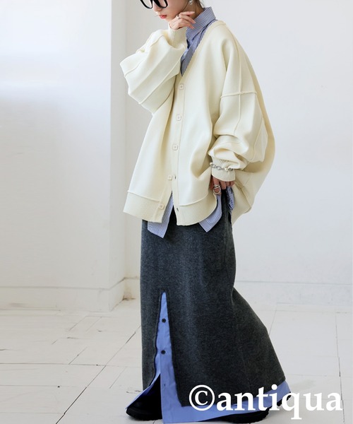 antiqua（アンティカ）の「スポンジニットカーディガン（ニット/セーター・レディース・ブルー/ブラック/ホワイト系その他/パープル系その他/レッド・ONESIZE）」の8枚目の写真