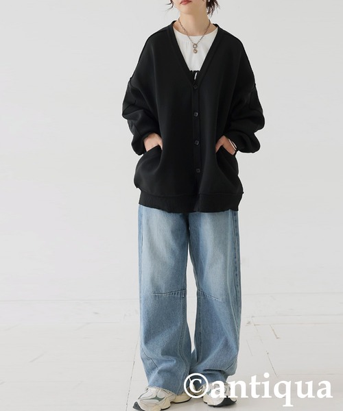 antiqua（アンティカ）の「スポンジニットカーディガン（ニット/セーター・レディース・ブルー/ブラック/ホワイト系その他/パープル系その他/レッド・ONESIZE）」の14枚目の写真