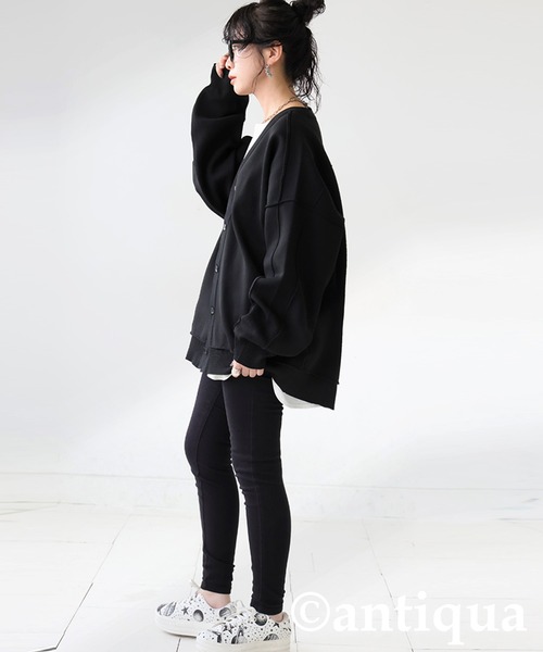 antiqua（アンティカ）の「スポンジニットカーディガン（ニット/セーター・レディース・ブルー/ブラック/ホワイト系その他/パープル系その他/レッド・ONESIZE）」の15枚目の写真