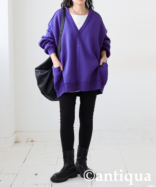 antiqua（アンティカ）の「スポンジニットカーディガン（ニット/セーター・レディース・ブルー/ブラック/ホワイト系その他/パープル系その他/レッド・ONESIZE）」の20枚目の写真