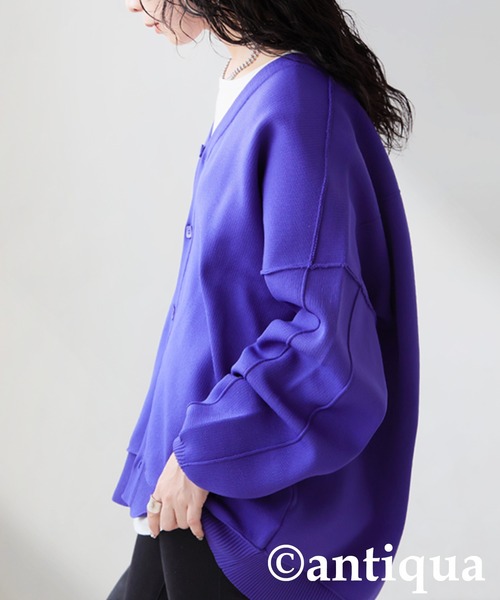 antiqua（アンティカ）の「スポンジニットカーディガン（ニット/セーター・レディース・ブルー/ブラック/ホワイト系その他/パープル系その他/レッド・ONESIZE）」の21枚目の写真