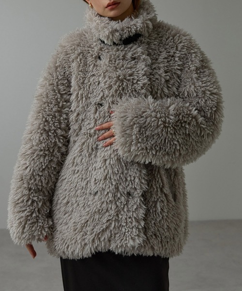 セール】プードルファー 2wayカラーコート（ピーコート）｜r.（アール