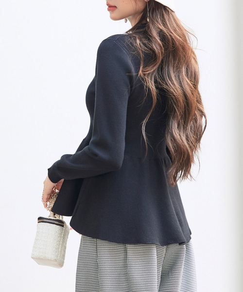 SAISON DE PAPILLON（セゾンドパピヨン）の「【高評価】モックネックペプラムニット プルオーバー ニット ペプラム プチハイネック 体型カバー着痩せ（ニット/セーター・レディース・ベージュ/グレー/ブルーグレー/ブラック・M/L）」の6枚目の写真