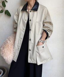 DouDou | レザーカラーカバーオールジャケット(カバーオール)