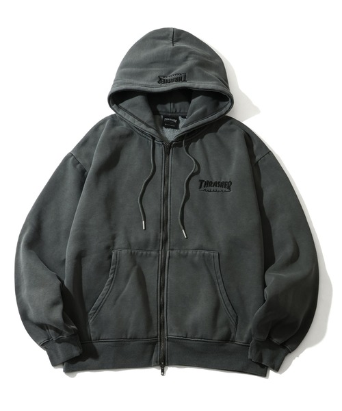 THRASHER パーカー スラッシャー サイズLARGE ヴィンテージ　レア セール】【THRASHER/スラッシャー】裏起毛 ヴィンテージピグメント加工