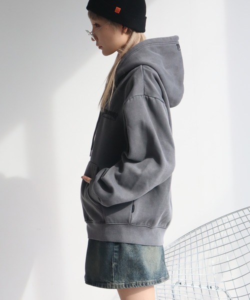 THRASHER（スラッシャー）の「【THRASHER/スラッシャー】裏起毛 ヴィンテージピグメント加工 ダブルジップアップパーカー（パーカー・メンズ・グレー/チャコール/ネイビー/ブラウン・L/XL/M）」の9枚目の写真