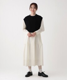 Afternoon Tea（アフタヌーンティー）の「ニットベスト&スカラップ刺繍ワンピースセット（ワンピース・レディース）」