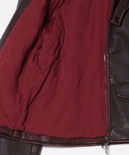 セール】ボルドーのフェイクレザージャケット（ライダース