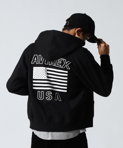 AVIREX（アヴィレックス）の「《WEB&DEPOT限定》BONDING ZIP UP PARKA / ボンディング ジップアップ パーカー / AVIREX / アヴィレックス（パーカー・メンズ・ブラック/その他/ホワイト/グレー・L/2XL/XL/M）」の9枚目の写真