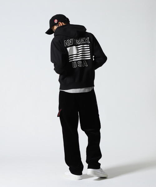 AVIREX（アヴィレックス）の「《WEB&DEPOT限定》BONDING ZIP UP PARKA / ボンディング ジップアップ パーカー / AVIREX / アヴィレックス（パーカー・メンズ・ブラック/その他/ホワイト/グレー・L/2XL/XL/M）」の10枚目の写真