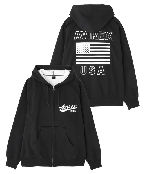 AVIREX（アヴィレックス）の「《WEB&DEPOT限定》BONDING ZIP UP PARKA / ボンディング ジップアップ パーカー / AVIREX / アヴィレックス（パーカー・メンズ・ブラック/その他/ホワイト/グレー・L/2XL/XL/M）」の3枚目の写真