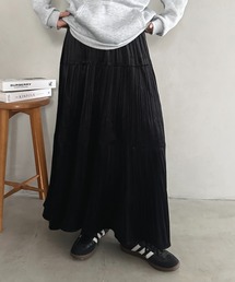 プリーツティアードロングスカート
