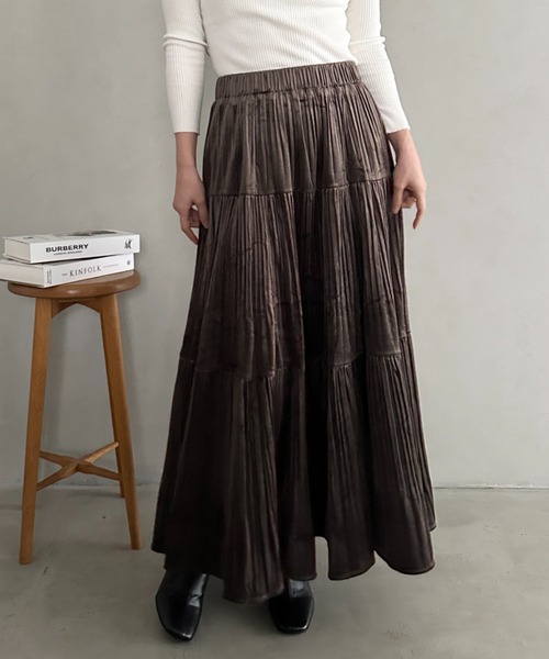 MYMOOD.(マイムード)の「プリーツティアードロングスカート(スカート・レディース・ブラック/チャコールグレー/グレー・FREE)」の22枚目の写真