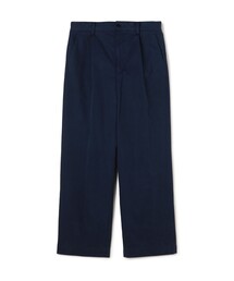 60/3 コットンオックスフォード 1プリーツバレルパンツ