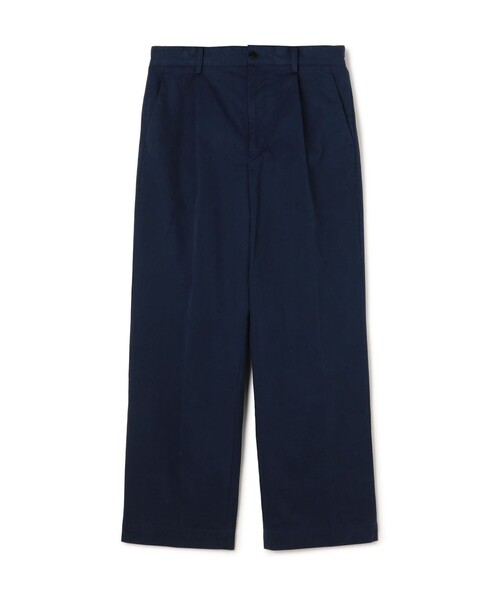 TOMORROWLAND （トゥモローランド）の「60/3 コットンオックスフォード 1プリーツバレルパンツ（チノパンツ・メンズ・ダークブルー/カーキ/オフホワイト・M/S/L/XS）」の3枚目の写真