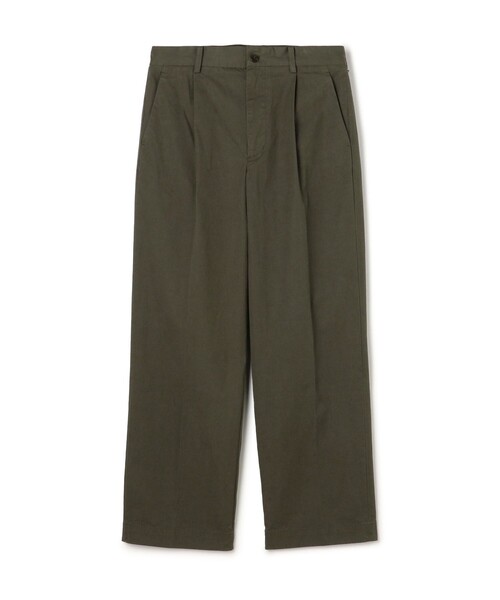 TOMORROWLAND （トゥモローランド）の「60/3 コットンオックスフォード 1プリーツバレルパンツ（チノパンツ・メンズ・ダークブルー/カーキ/オフホワイト・M/S/L/XS）」の2枚目の写真
