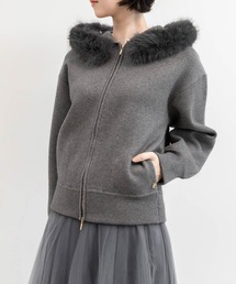 RANDA | 2WAY フェイクファーニットパーカー(パーカー)