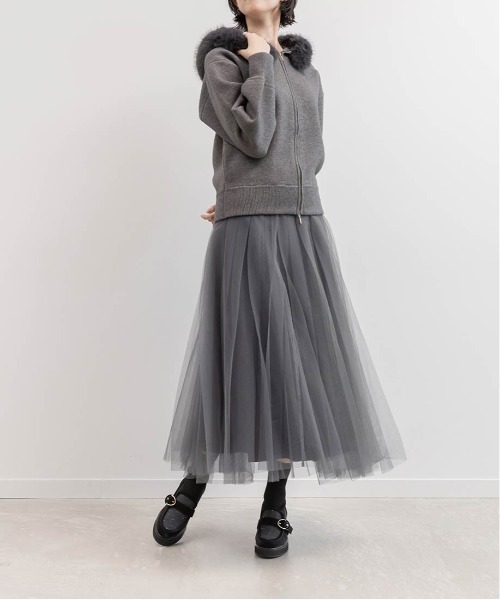 RANDA（ランダ）の「2WAY フェイクファーニットパーカー（パーカー・レディース・クリーム/ベージュ/グレー・FT/FREE）」の9枚目の写真