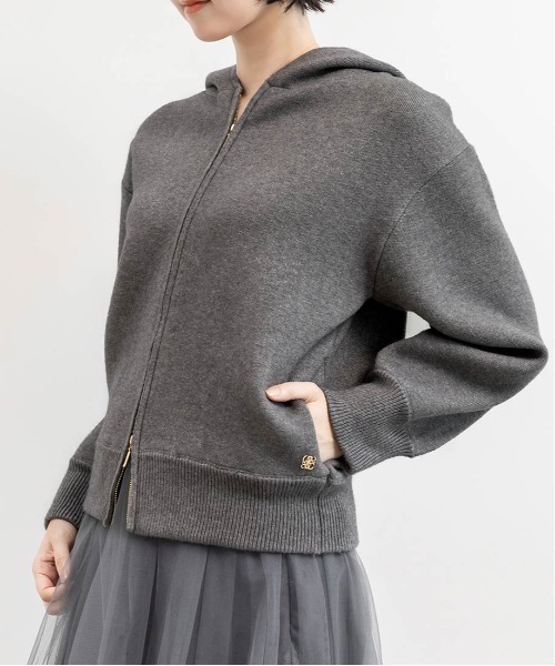 RANDA（ランダ）の「2WAY フェイクファーニットパーカー（パーカー・レディース・クリーム/ベージュ/グレー・FT/FREE）」の12枚目の写真