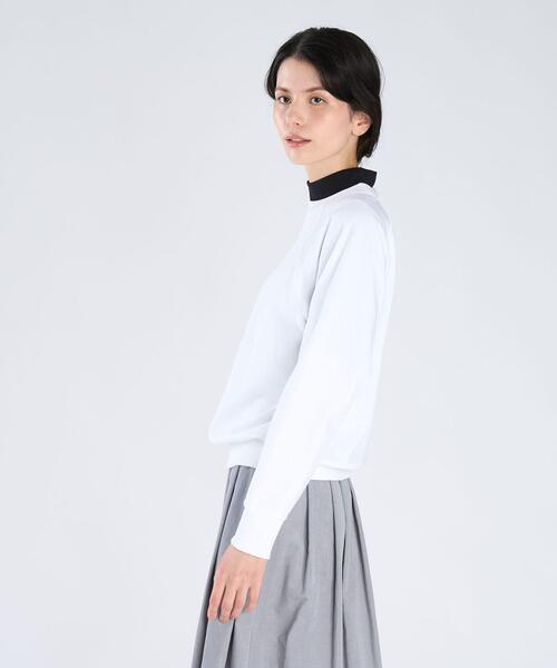 agnes b.（アニエスベー）の「刺繍 コットン 長袖 スウェット ”Senga”（スウェット・レディース・ホワイト・1/3/2）」の3枚目の写真