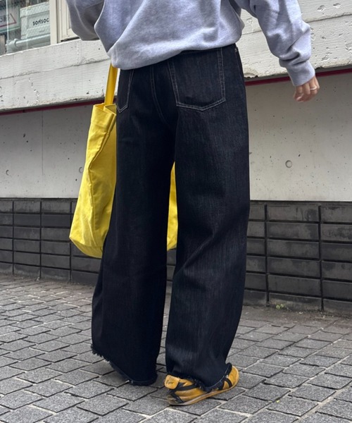 CIAOPANIC TYPY（チャオパニックティピー）の「【ZOZO限定】【マルチサイズ】切替パターンワイドデニム（デニムパンツ・レディース・ブラック/インディゴブルー/キナリ・マルチサイズ）」の9枚目の写真