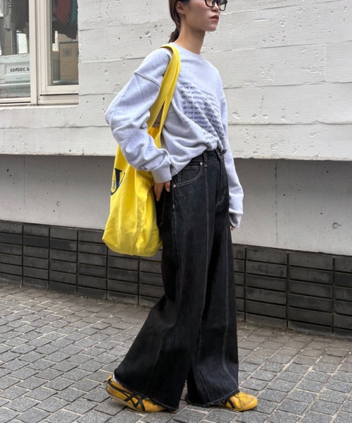 CIAOPANIC TYPY（チャオパニックティピー）の「【ZOZO限定】【マルチサイズ】切替パターンワイドデニム（デニムパンツ・レディース・ブラック/インディゴブルー/キナリ・マルチサイズ）」の12枚目の写真