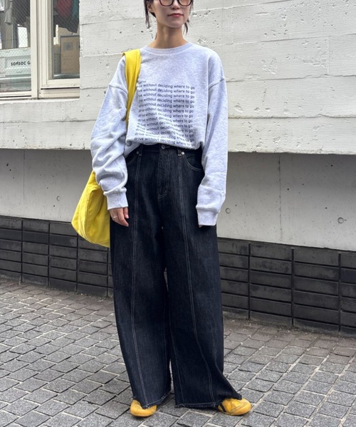 CIAOPANIC TYPY（チャオパニックティピー）の「【ZOZO限定】【マルチサイズ】切替パターンワイドデニム（デニムパンツ・レディース・ブラック/インディゴブルー/キナリ・マルチサイズ）」の13枚目の写真