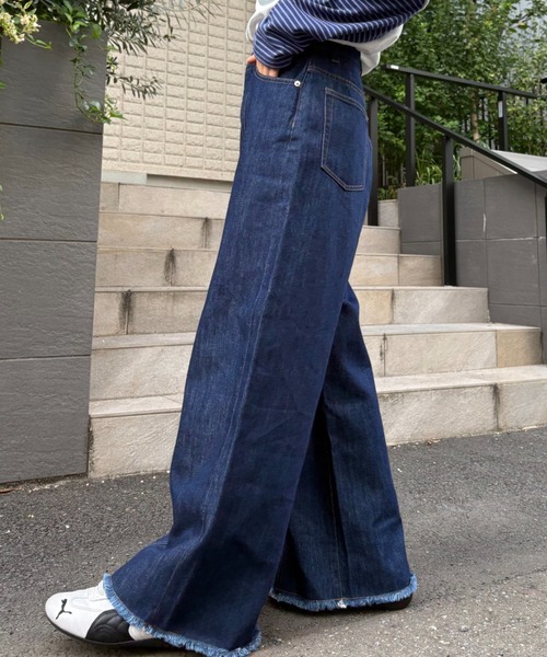 CIAOPANIC TYPY（チャオパニックティピー）の「【ZOZO限定】【マルチサイズ】切替パターンワイドデニム（デニムパンツ・レディース・ブラック/インディゴブルー/キナリ・マルチサイズ）」の15枚目の写真