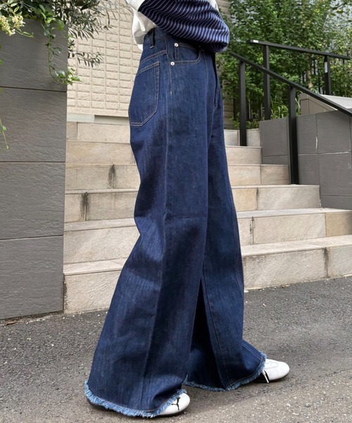 CIAOPANIC TYPY（チャオパニックティピー）の「【ZOZO限定】【マルチサイズ】切替パターンワイドデニム（デニムパンツ・レディース・ブラック/インディゴブルー/キナリ・マルチサイズ）」の17枚目の写真