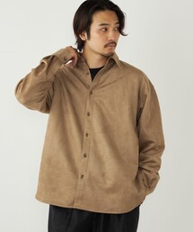 SHIPS Colors:〈洗濯機可能〉ポリエステル フェイクスエード ルーズ シャツ