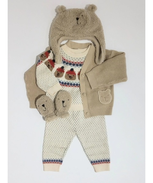 GAP(ギャップ)の「くまさんポケット カーディガン セーター (ベビー)(カーディガン/ボレロ・キッズ・ベージュ/ピンク・90cm/80cm/70cm/60cm)」の4枚目の写真