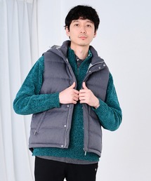 ダウンベスト（グレー/灰色系・フード取り外し可）ファッション通販
