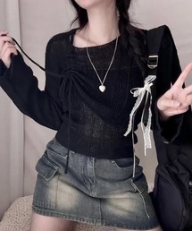 almo（アルモ）の「【LAMPOON】シャーリングニットアンサンブル（アンサンブル）」