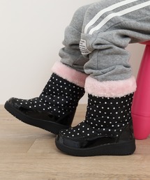 FUNALIVE（ファンアライブ）の「キッズ ファー付き防寒ブーツ ドット 長靴（ブーツ・キッズ）」