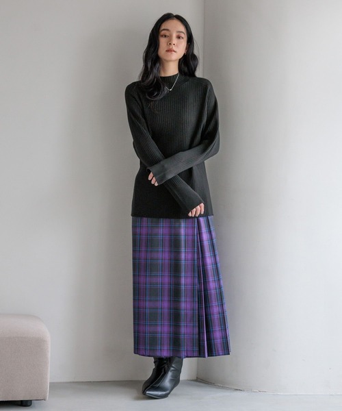 LOWRYS FARM（ローリーズファーム）の「ワイドリブプルオーバーＬＳ　600405（ニット/セーター・レディース・アイボリー/ブラック/ブラウン/パープル・FREE）」の17枚目の写真