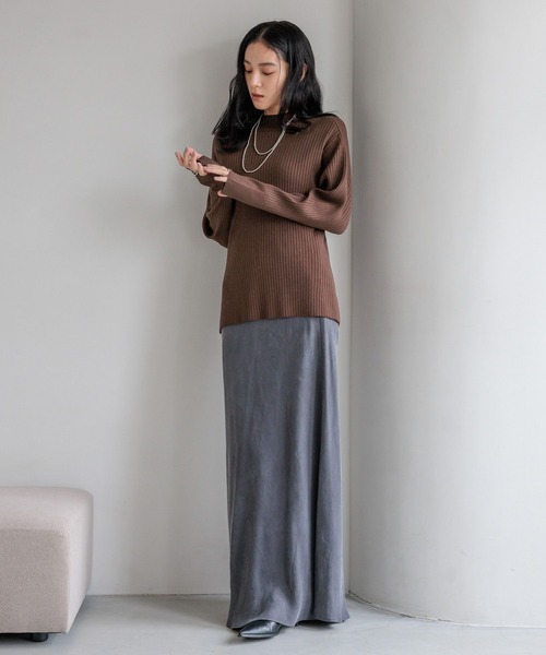 LOWRYS FARM（ローリーズファーム）の「ワイドリブプルオーバーＬＳ　600405（ニット/セーター・レディース・アイボリー/ブラック/ブラウン/パープル・FREE）」の20枚目の写真