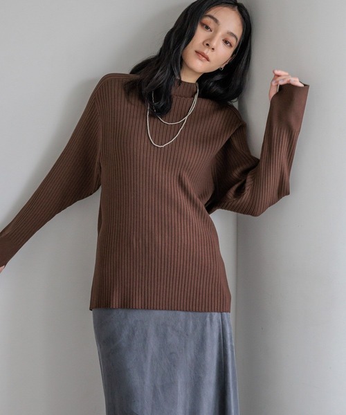 LOWRYS FARM（ローリーズファーム）の「ワイドリブプルオーバーＬＳ　600405（ニット/セーター・レディース・アイボリー/ブラック/ブラウン/パープル・FREE）」の21枚目の写真