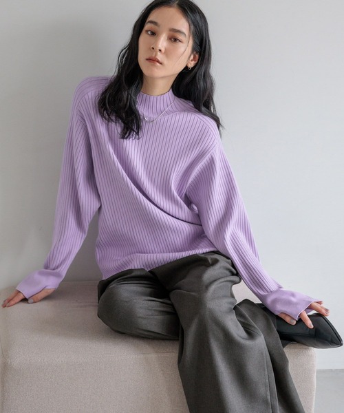 セール】ワイドリブプルオーバーLS 600405（ニット/セーター